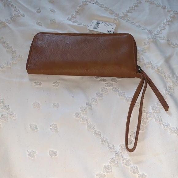 Free People Brown Vegan Leather Wristlet Wallet - Picture 3 of 5